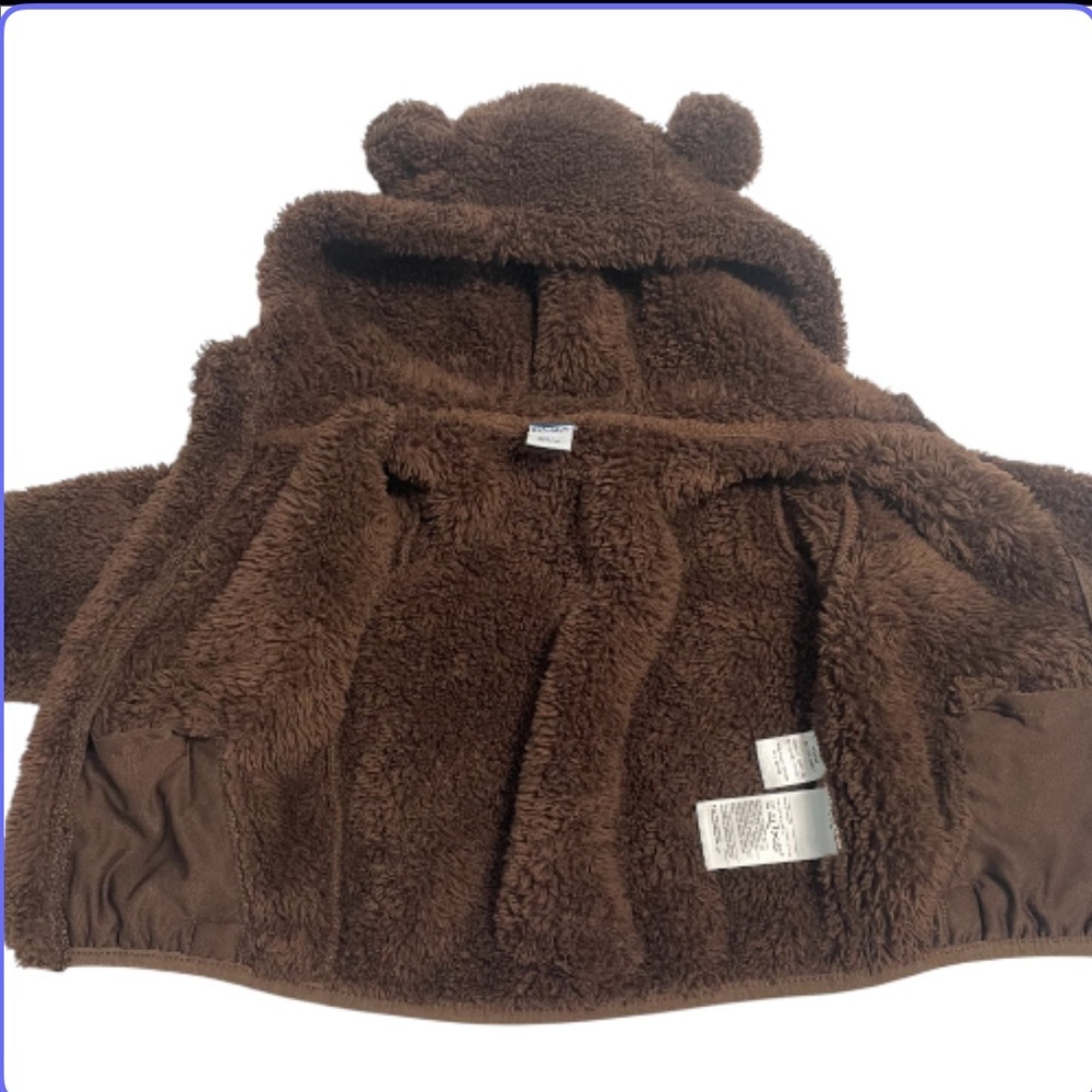 Old Navy Brown Furry Bear Hoodie for Kids - Picture 4 of 7